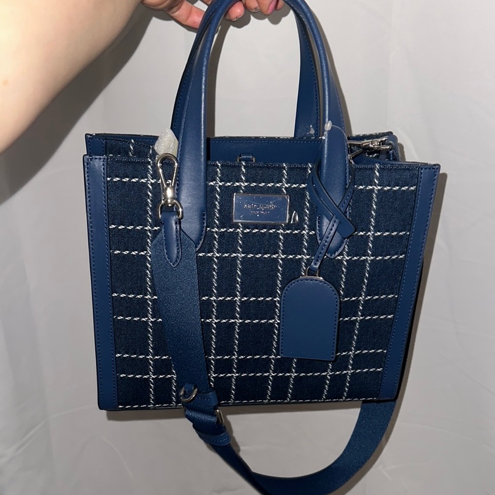 Kate Spade Blue Satchel with Geometric Design